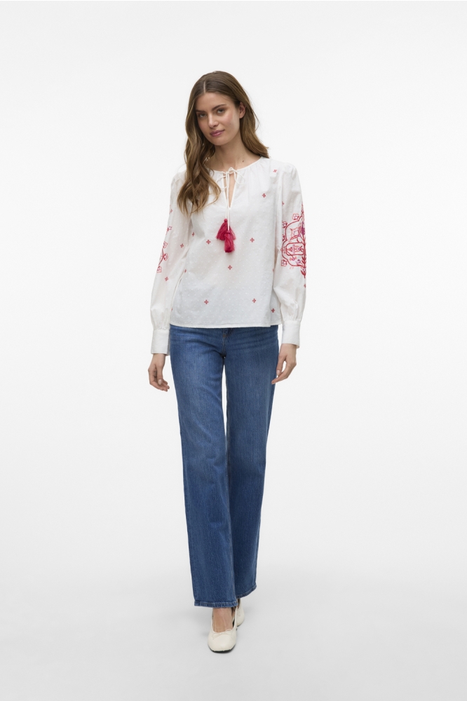 VMHIBA LS TOP WVN SPE 10303752 Snow White/Carbaret E